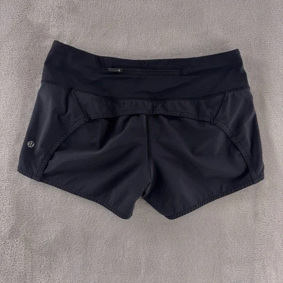 Lululemon Run Times II Shorts Womens Size 6 Black Stretch Performance Running - Picture 2 of 5